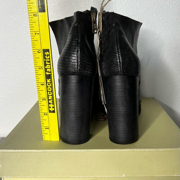NWT A.S.98 Ford Boots Chunky Heel Platform Cutout Black Leather Size 41 US 9.5 - Picture 7 of 9